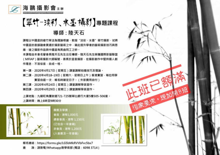 【翠竹–淡彩、水墨攝影】專題課程